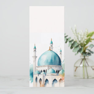 Eid Mubarak Watercolor Moskee 0902a Kaart