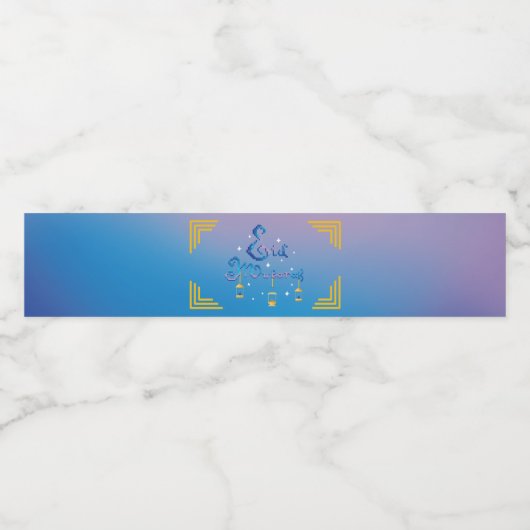 Eid Mubarak Waterfles Etiket (Enkel label)