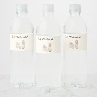 Eid Mubarak Waterfleslabels Waterfles Etiket