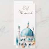 Eid Mubarak Waterverf Moskee 0902a Kaart (Voorkant / Achterkant)