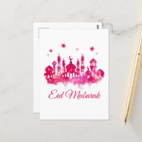 Eid Mubarak Waterverf Mosque