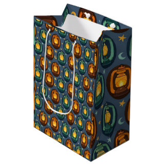 Eid & Ramadan Lanterns Seamless Pattern with Moon Medium Cadeauzakje