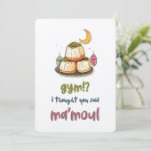 Eid-sfeer: Maamoul boven Gym | Pistache Perfectie Kaart (Staand voorkant)