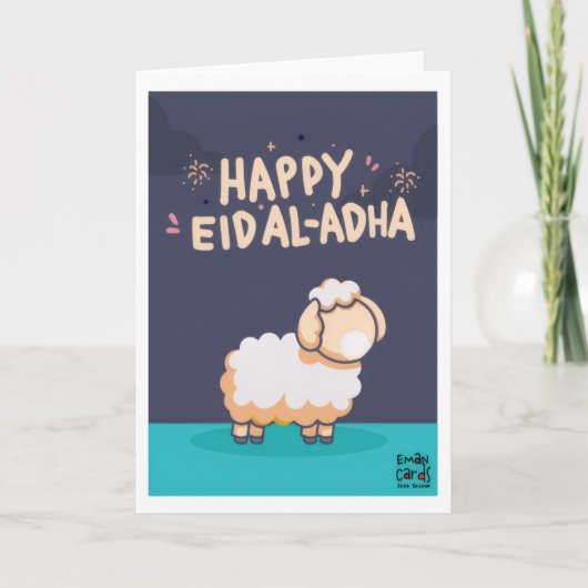 Eid ul Adha Mubarak - Cute Sheep Kaart (Voorkant)