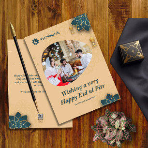 Eid ul Fitr Familiefoto Eid Mubarak Feestdagenkaart