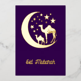 Eid wensen - gouden kamelen - folie uitnodiging