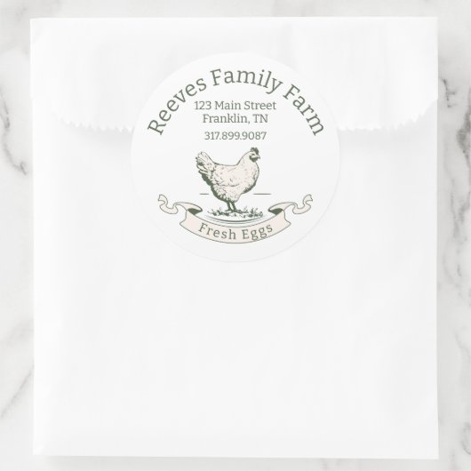 Eidoosje Sticker met rond etiket (Tas)