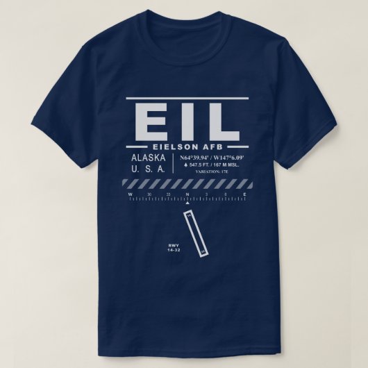 Eielson AFB Luchtmachtbasis EIL T-shirt (Design voorkant)