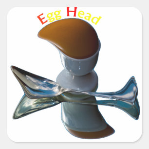 Eienkop Quirky Design Vierkante Sticker