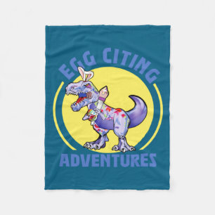 Eier Citerende Avonturen Pasen T Rex Dinosaur Bunn Fleece Deken