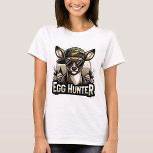 Eier Jager Hert Buck Byckward Cap Hert Jagen Pasen T-shirt