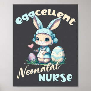 Eier-uitstekende neonatale verpleegster Paashaas w Poster