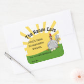 Eierbox met vrije uitloop Etiket boerderij (Envelop)