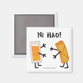 Eierbroodje & Eendsaus - Ni Hao! Magneet (Voorkant / Achterkant)