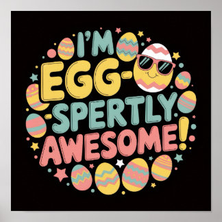 EIERDESKUNDIG AWESOME!" Pasen Poster