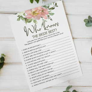Eierdopje Blush Bloemenspel Wie Kent de Bruid het Flyer