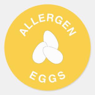Eieren Allergeen Waarschuwing Ronde Sticker