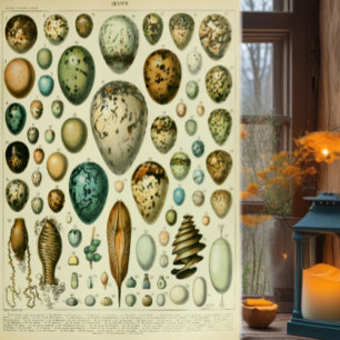 Eieren antieke illustratie van de natuurlijke hist poster