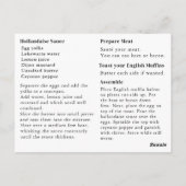 Eieren Benedict Day Recipe Briefkaart (Achterkant)