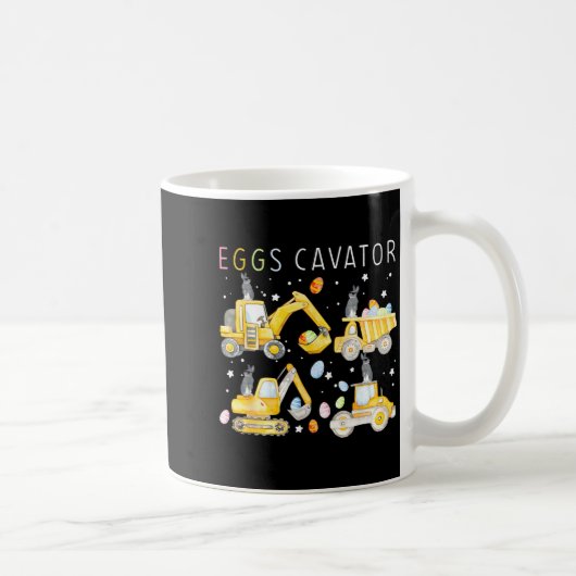 Eieren Cavator Bouwvoertuig Konijn Gelukkig Oost Koffiemok (Rechts)