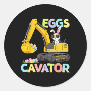 Eieren Cavator Pasen Bunny Graafmachine Funny Rabb Ronde Sticker