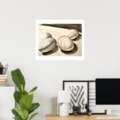 Eieren, een stilleven in houtskool poster (Thuiskantoor)