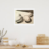 Eieren, een stilleven in houtskool poster (Keuken)
