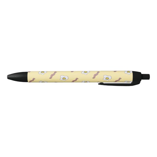 Eieren en Bacon Breakfast Foodie Funny Pattern Zwarte Inkt Pen (Bodem)
