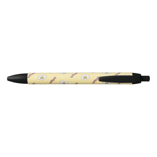 Eieren en Bacon Breakfast Foodie Funny Pattern Zwarte Inkt Pen (Achterkant)