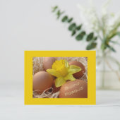 Eieren- en daffodilesgroet - italiaans feestdagenkaart (Staand voorkant)