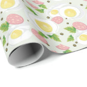 Eieren en worst Patroon Cadeaupapier (Rol Hoek)
