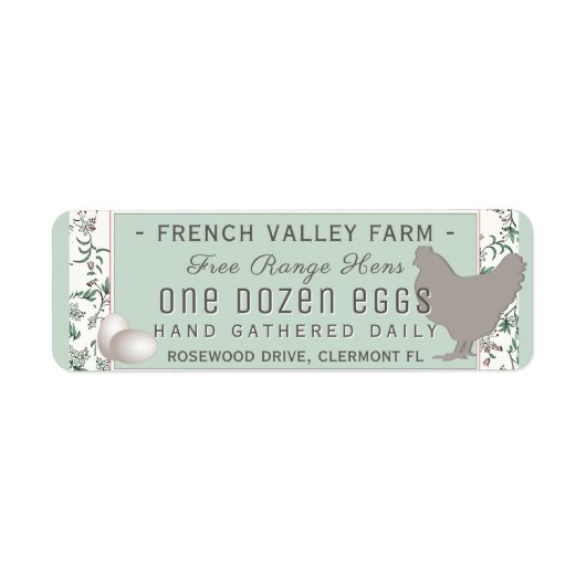 Eieren Etiket Rendement Adres Grootte Hen en Eiere (Voorkant)