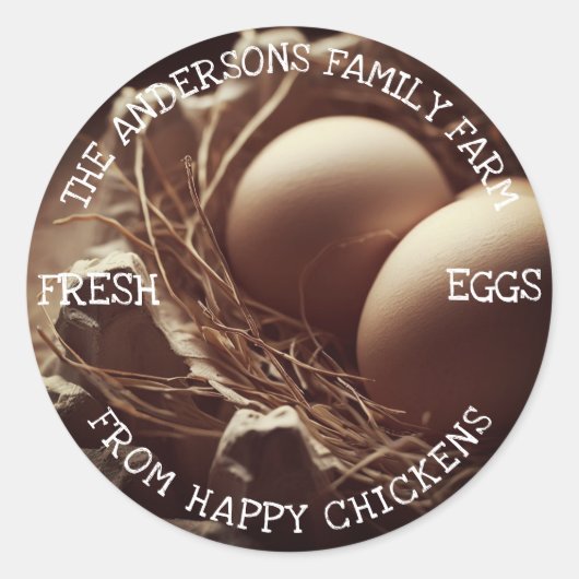 Eieren in een Nest Custom Photo Afbeelding Sjabloo Ronde Sticker (Voorkant)