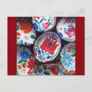 Eieren Kalocsai van de Groeten van Pasen de Feestdagenkaart