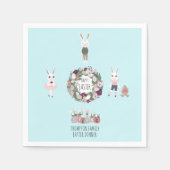  Eieren Konijntje Wildbloemen Gepersonaliseerd Pas Servet (Voorkant)