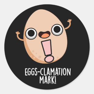 Eieren-lamatie Mark Funny Egg Pun Dark BG Ronde Sticker