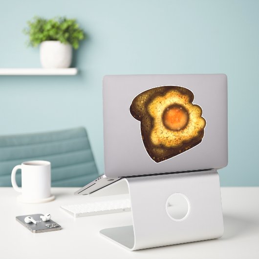 Eieren op de Sticker Toast (Laptop op bureau)