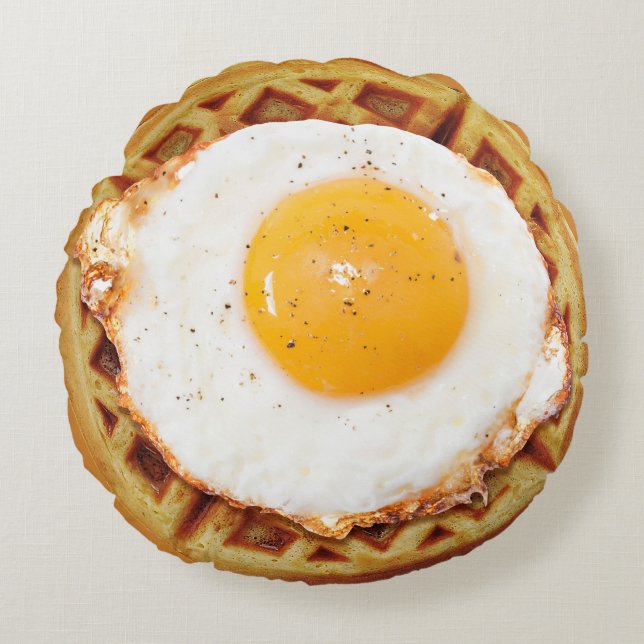 Eieren op wafelpijp rond kussen (Voorkant)