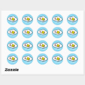 Eieren, tot op de ochtend ronde sticker (Vel)