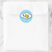 Eieren, tot op de ochtend ronde sticker (Tas)