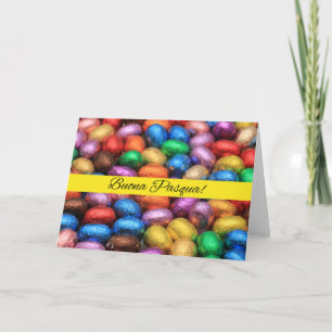 Eieren van de soort Buona Pasqua Chocolate Feestdagen Kaart