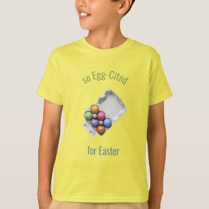 Eieren voor paasgekleurde paaseieren in doos t-shirt