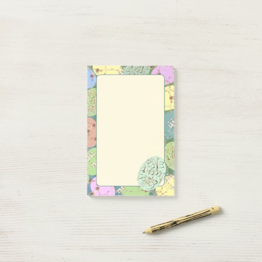 Eieren voor paasmakerswerk post-it® notes (Op bureau)