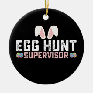 Eierenjacht Supervisor Grappige Paashaas Konijn Keramisch Ornament