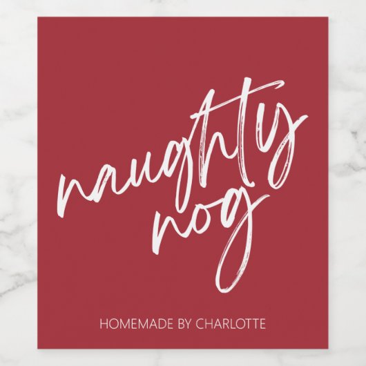 Eiergnog-voedsel- en drieluisterlabel set wijn etiket (Enkel label)