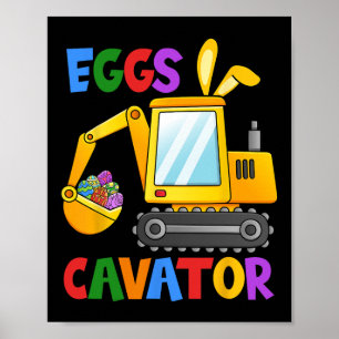 Eiergrabende eierenjacht peuters jongens graafmach poster