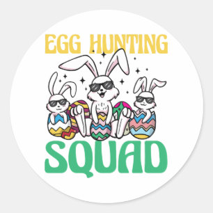 Eierjacht Squad Pasen Grappig Kind Paaseierjacht Ronde Sticker
