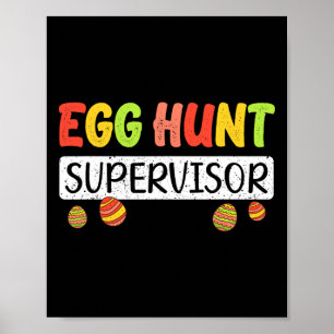 Eierjacht Supervisor Passende Pasen Konijn Oren Ei Poster