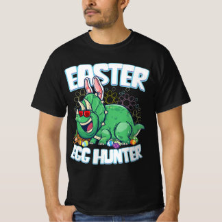Eierjager Pasen Dinosaurus Konijnenjongens Tricera T-shirt