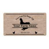 Eierkarton Etiket Burlap Chicken Farmhouse (Voorkant)